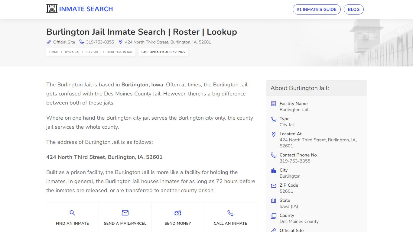 Burlington Jail Inmate Search | Roster | Lookup