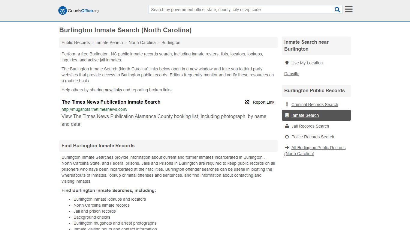 Inmate Search - Burlington, NC (Inmate Rosters & Locators)